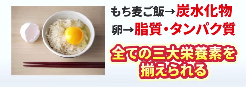 卵かけご飯で三大栄養素を揃えられる